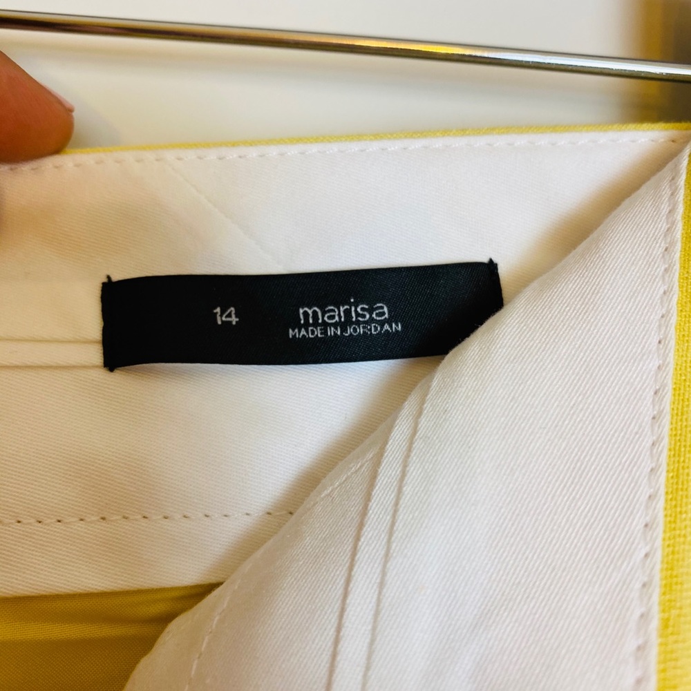 LOFT Marisa Yellow Trouser Cropped Work Pants 14 - Picture 2 of 10